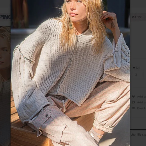 POL Cream V-Neck Sweater - Picture 7 of 10